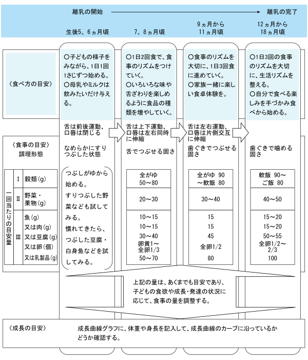 離乳食の進め方の目安